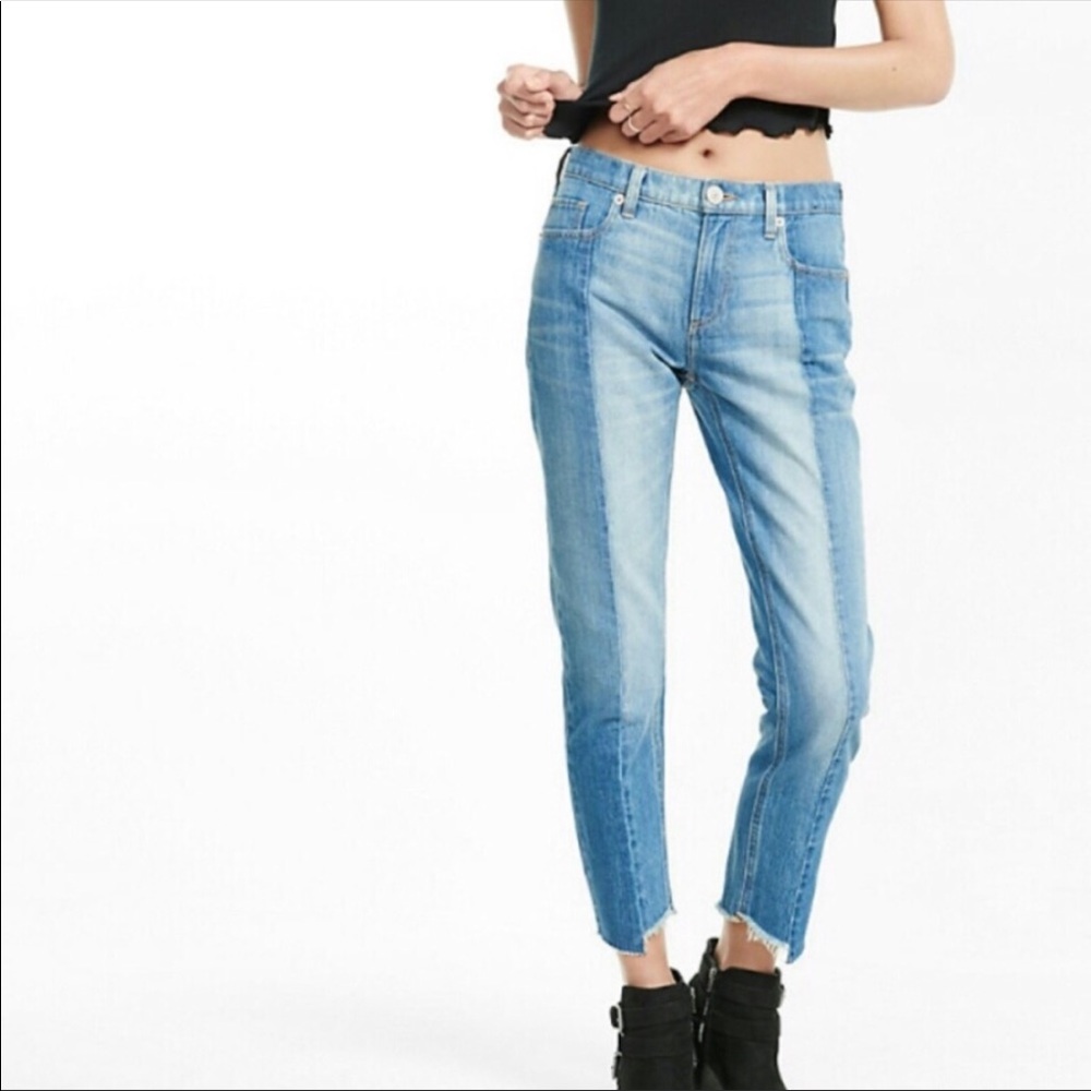 Two Toned Girlfriend Jeans